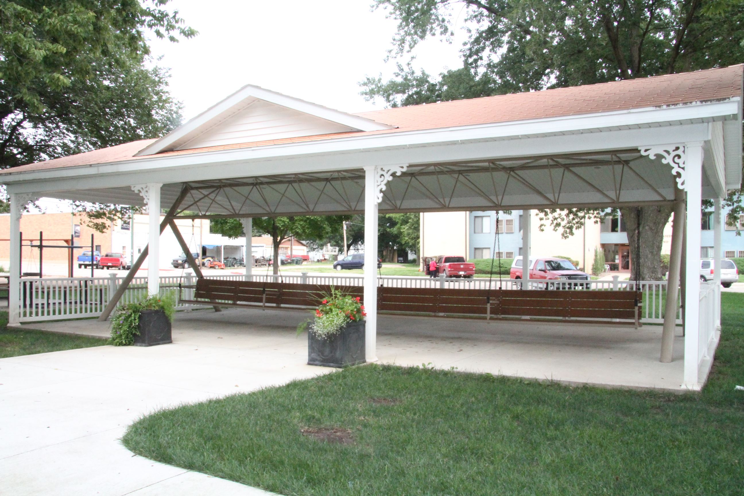 Wide Shot of World's Largest Covered Porch Swing