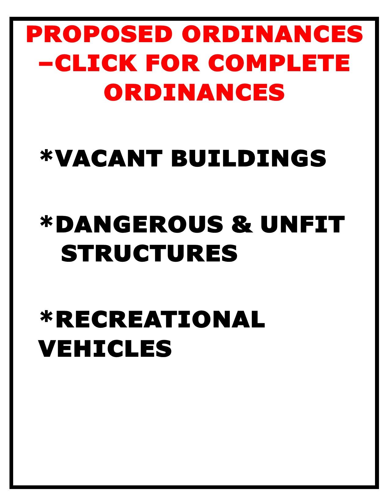 PROPOSED ORDINANCES